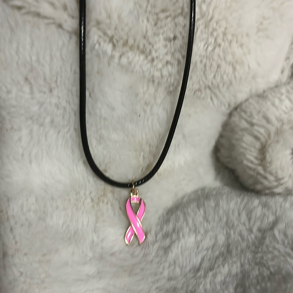 Handmade breast cancer necklace